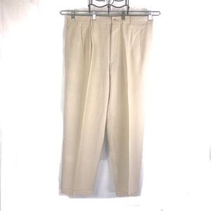 J FERRAR Slacks (38W/30L) cream/beige pleated front